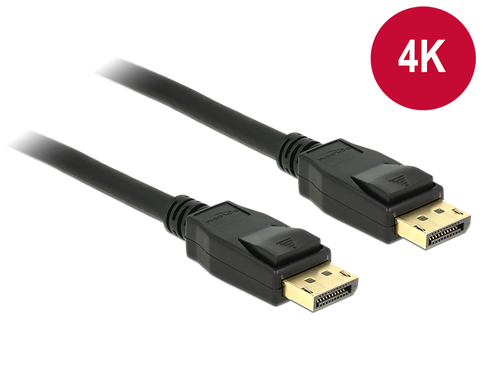 DeLock Displayport 1.2 male/male 4K összekötő kábel 1m Black