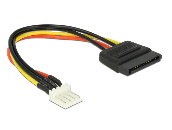 DeLock Power Cable SATA 15 pin male > 4 pin floppy male 15cm