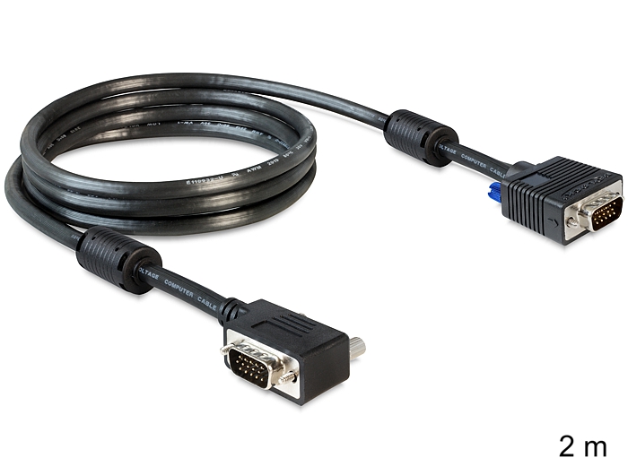 DeLock Cable SVGA 2m male-male angled