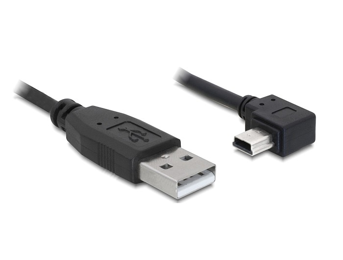 DeLock Cable USB 2.0-A male > USB mini-B 5pin male angled 2m