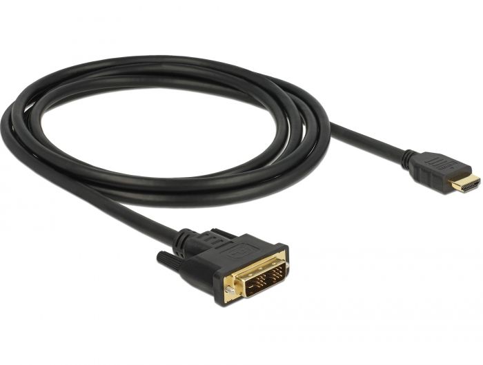 DeLock DVI-D (Single Link) male > HDMI-A male 2m black