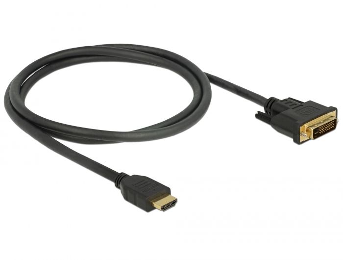 DeLock HDMI to DVI 24+1 cable bidirectional 1m Black