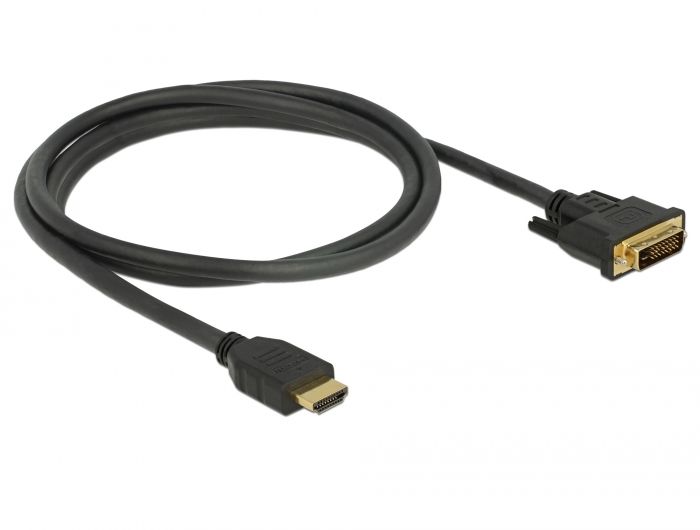 DeLock HDMI to DVI 24+1 cable bidirectional 1,5m Black