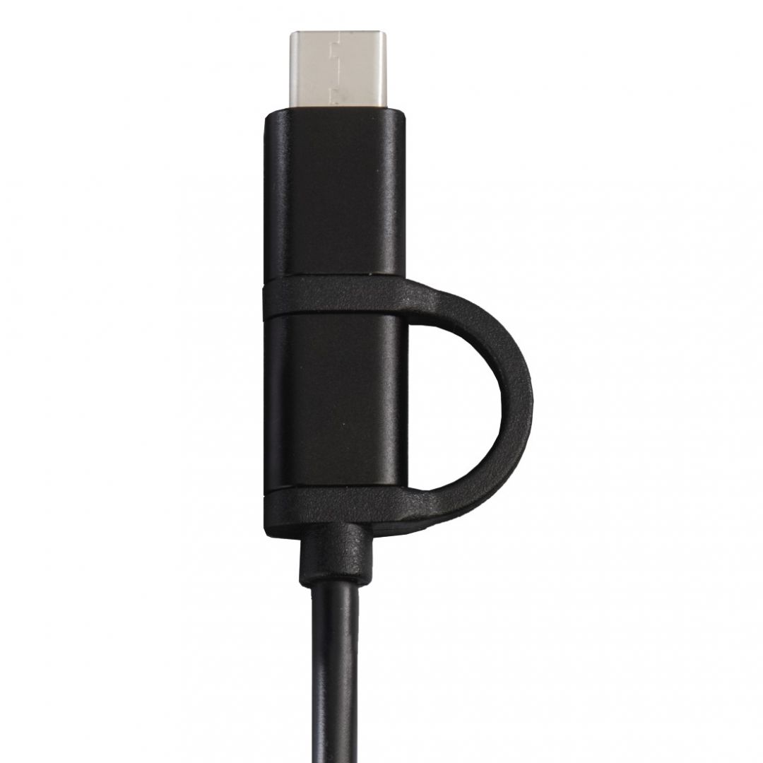 Hama 4-in-1 microUSB cable with USB-C adapter data charging OTG 1m Black