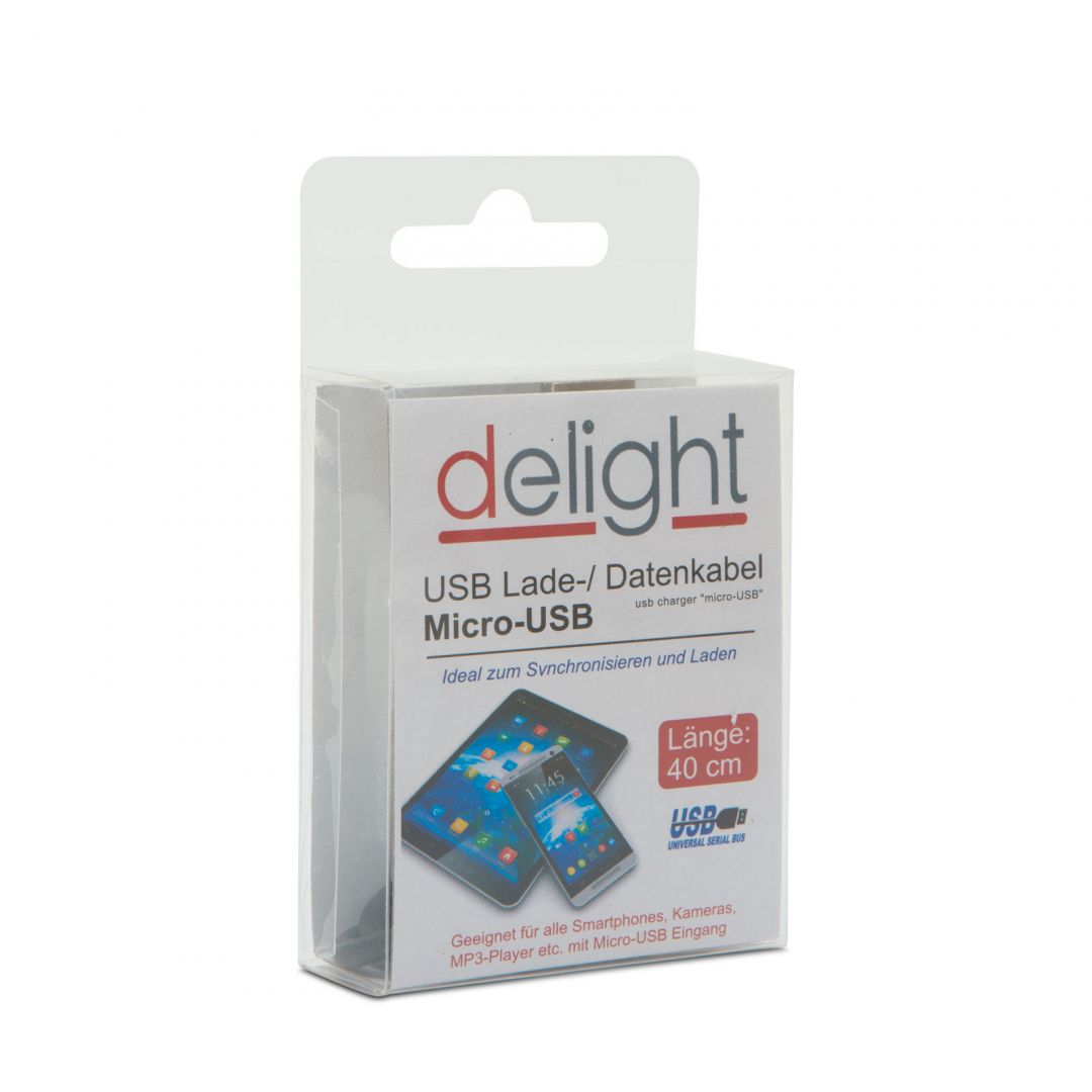 Delight Adatkábel microUSB 40cm