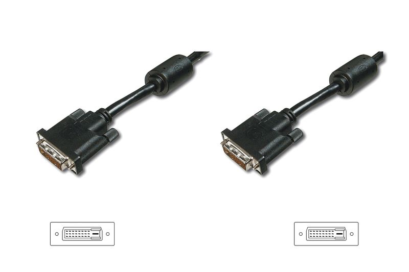 Assmann DVI connection cable DVI(24+1) M/M DVI-D Dual Link 3m Black