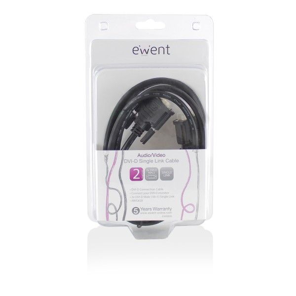 Ewent DVI-D Single Link M/M 2m Black