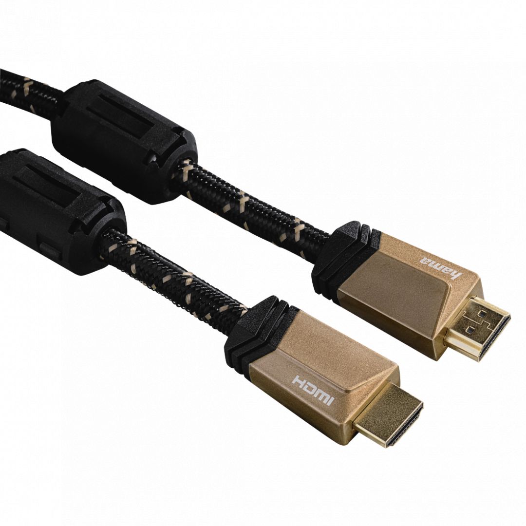 Hama Premium HDMI Cable with Ethernet plug - plug ferrite metal 3m Black