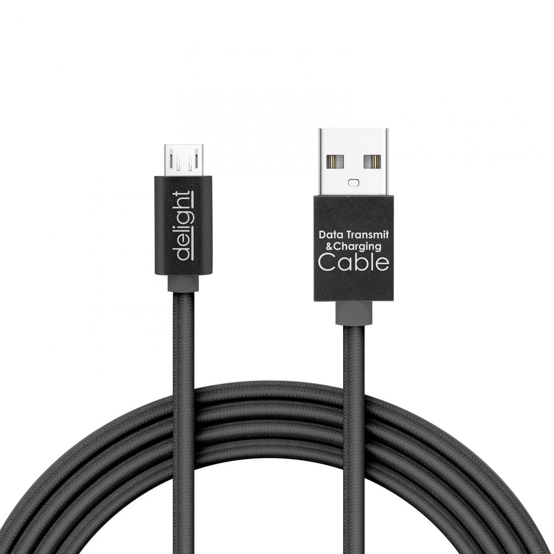 Delight MicroUSB Adatkábel LED Black