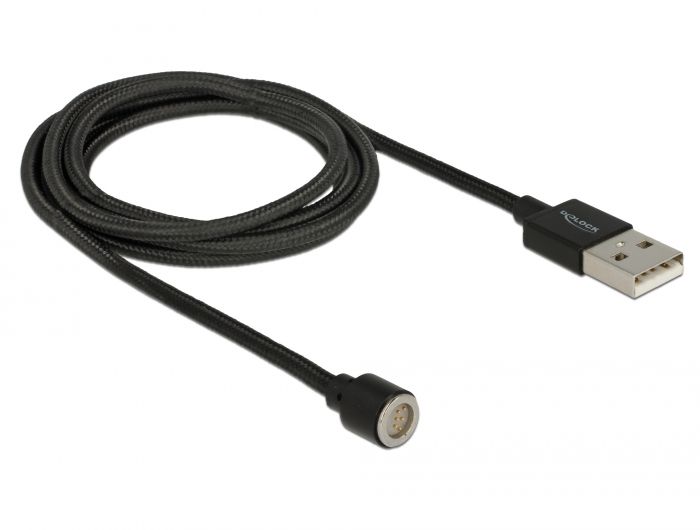 DeLock Magnetic USB Data and Charging Cable black 1,1m