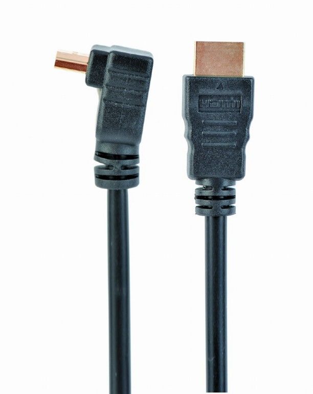 Gembird CC-HDMI490-10 HDMI High speed 90 degrees male to straight male connectors cable 19 pins gold-plated connectors 3m bulk package