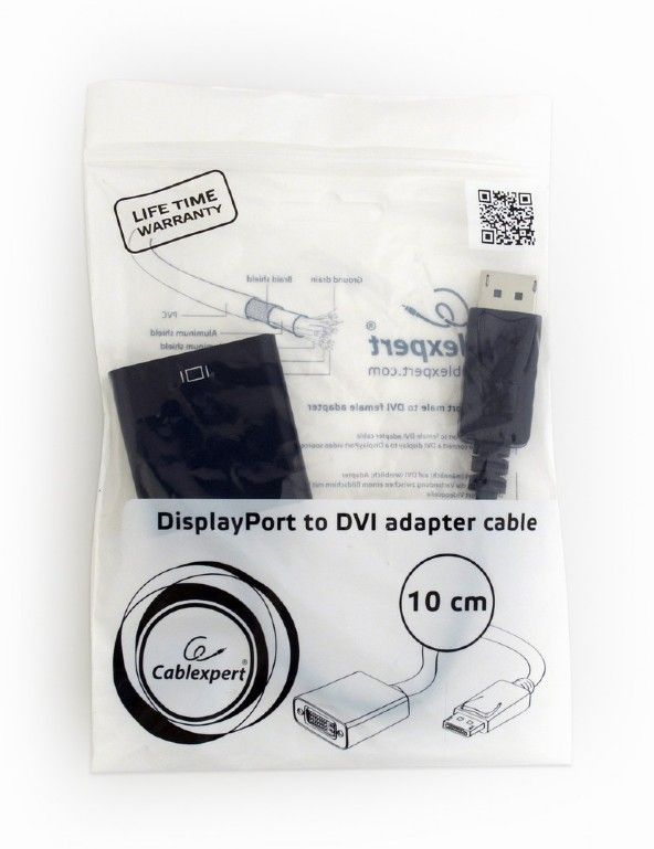 Gembird A-DPM-DVIF-002 DisplayPort to DVI adapter cable Black