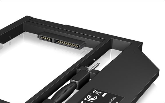 Raidsonic IB-AC649 Adapter for a 2,5'' HDD/SSD in notebook (9,5mm) DVD bay  Black