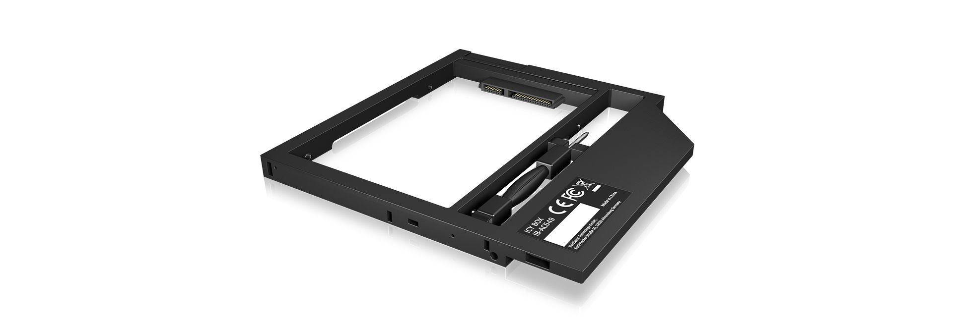 Raidsonic IB-AC649 Adapter for a 2,5'' HDD/SSD in notebook (9,5mm) DVD bay  Black