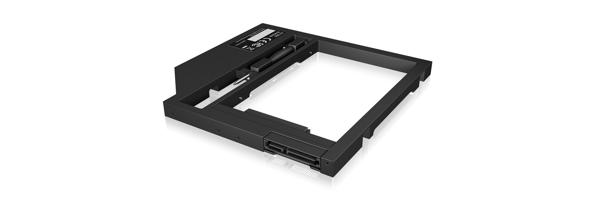 Raidsonic IB-AC649 Adapter for a 2,5'' HDD/SSD in notebook (9,5mm) DVD bay  Black