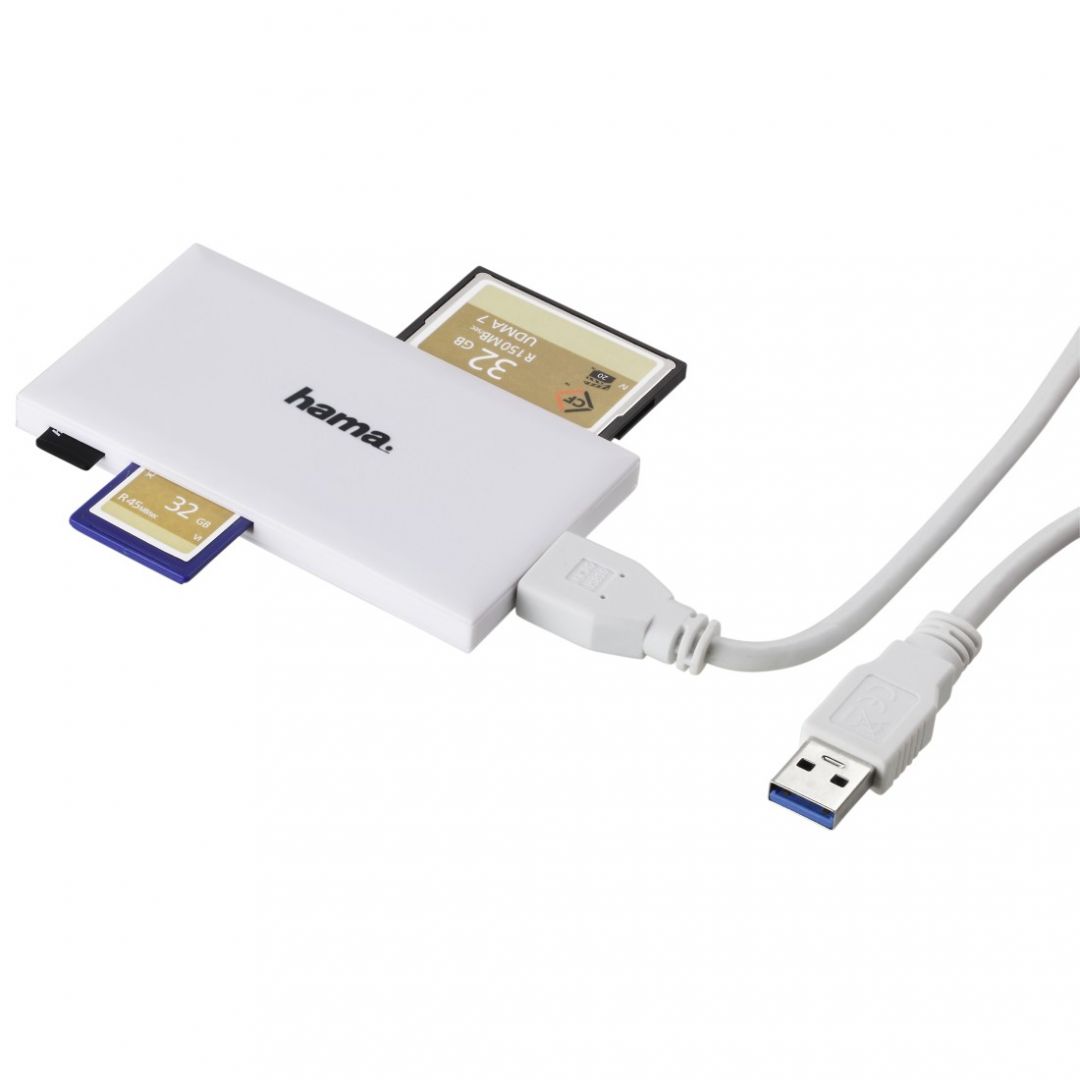 Hama USB3.0 Multi-Card Reader SD/microSD/CF/MS White