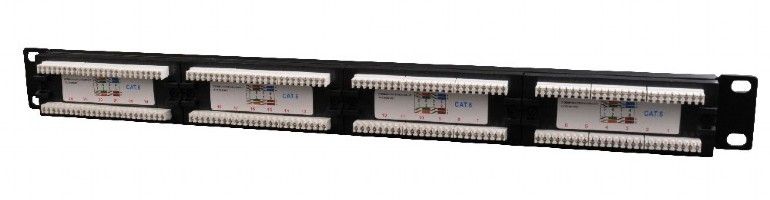 Gembird NPP-C624CM-001 Cat.6 24 port patch panel with rear cable management