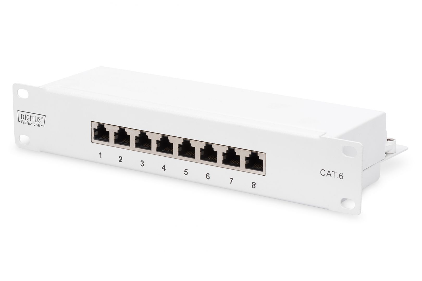 Digitus CAT 6 patch panel, shielded, 8-port RJ45