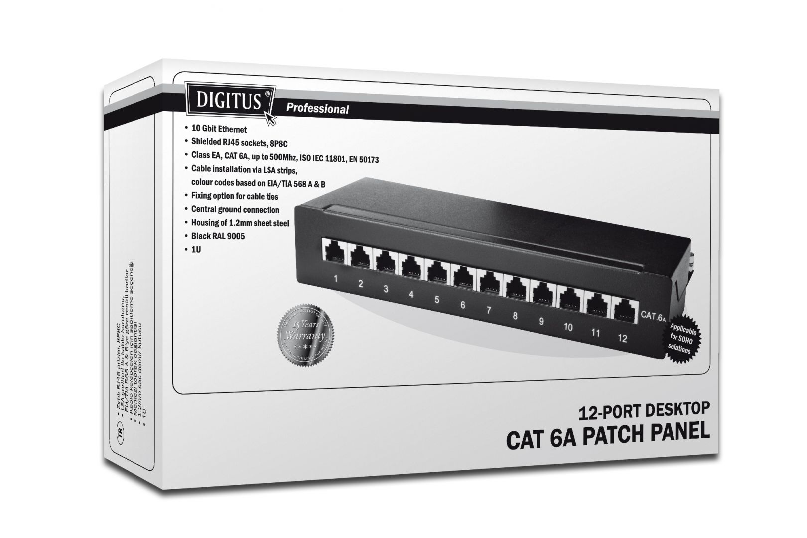 Digitus Desktop CAT 6A, patch panel, shielded