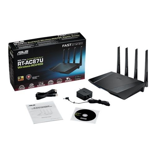 Asus RT-AC67U AC2400 Dual Band Gigabit WiFi Router with MU-MIMO (2-pack)