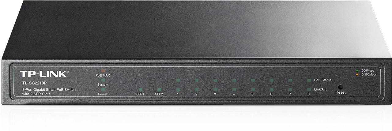 TP-Link TL-SG2210P 8-Port Gigabit Smart PoE Switch with 2 SFP Slots