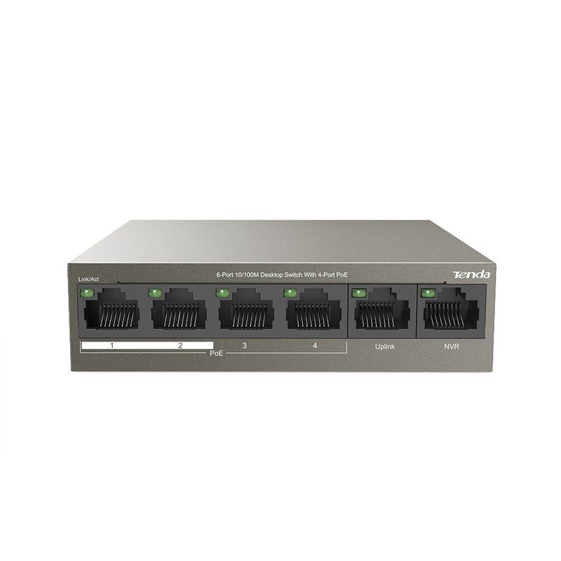 Tenda TEF1106P-63W 6-Port 10/100M Desktop Switch with 4-Port PoE