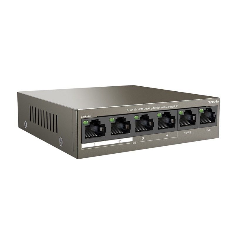 Tenda TEF1106P-63W 6-Port 10/100M Desktop Switch with 4-Port PoE