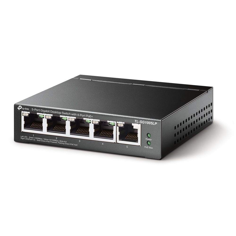 TP-Link TL-SG1005LP 5-Port Gigabit Desktop Switch with 4-Port PoE+