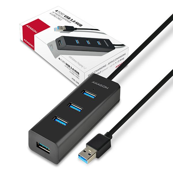 AXAGON HUE-S2B USB3.0 Charging Hub Black