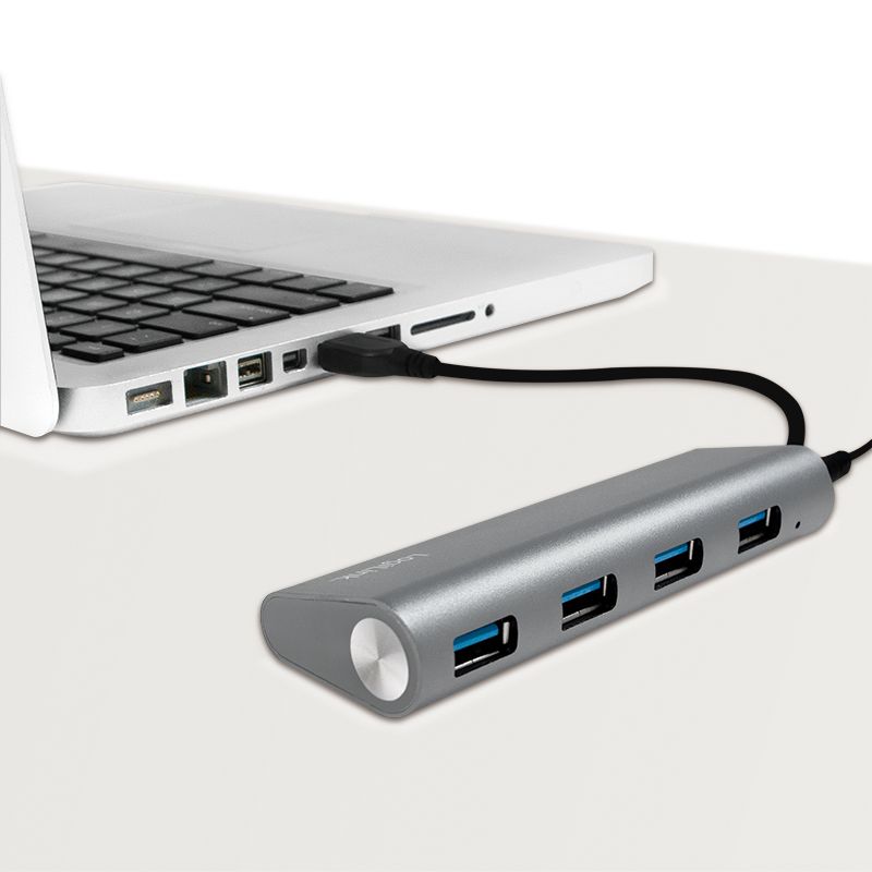 Logilink UA0307 USB 3.0 4-port hub with aluminum casing