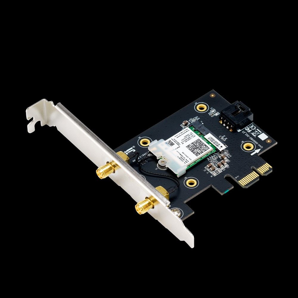 Asus PCE-AX3000 Dual Band PCI-E WiFi 6 (802.11ax). Supporting 160MHz Bluetooth