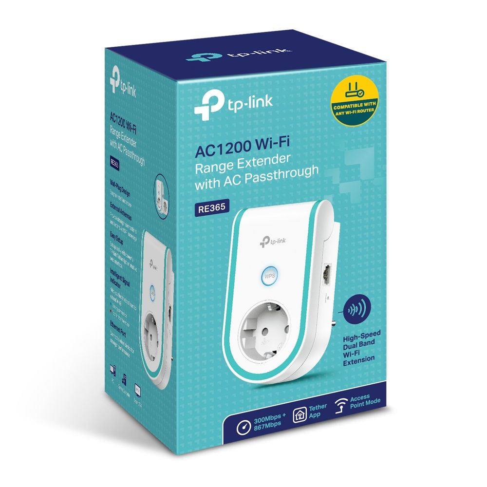 TP-Link RE365 AC1200 Wi-Fi Range Extender with AC Passthrough