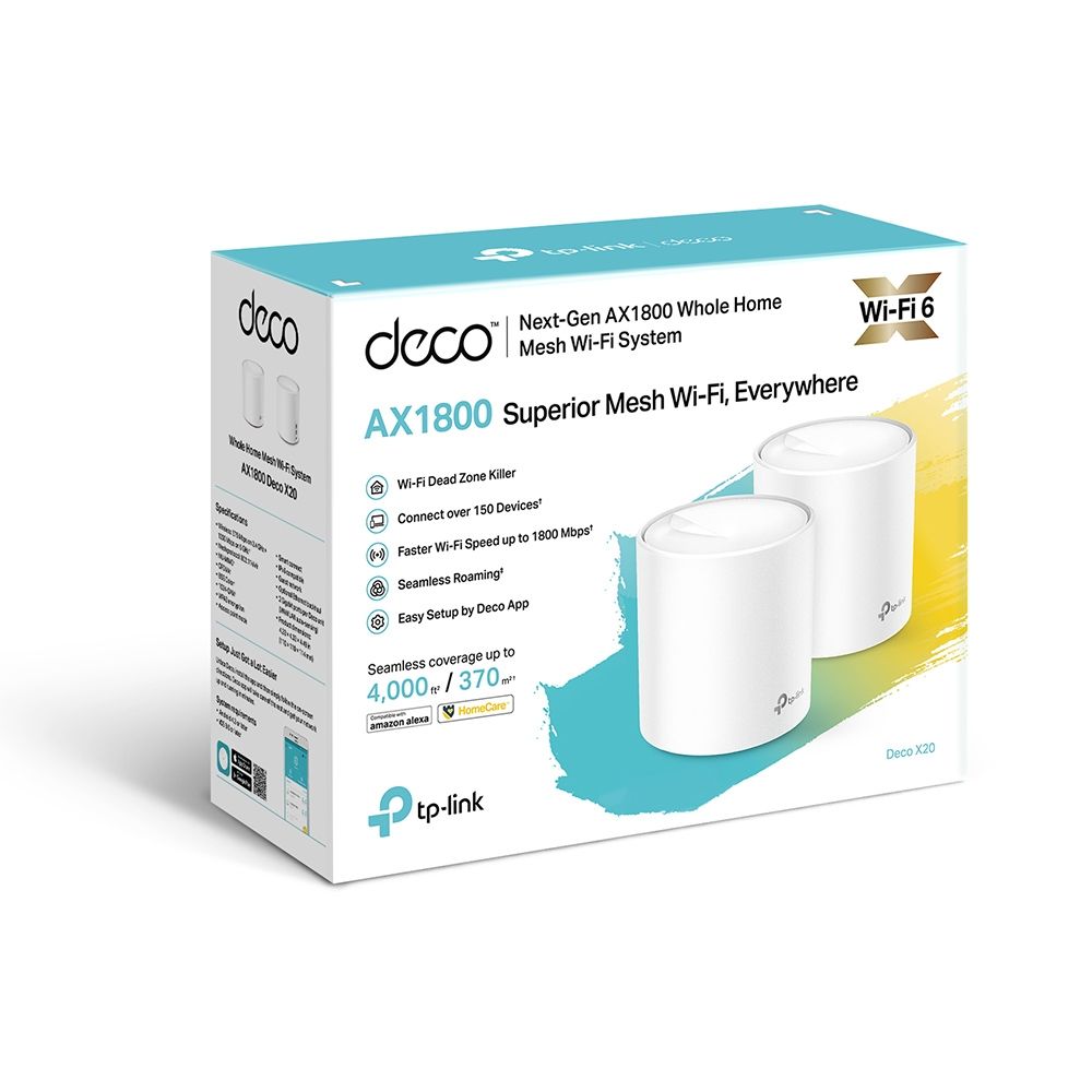 TP-Link Deco X20 AX1800 Whole Home Mesh Wi-Fi 6 System (2-pack)