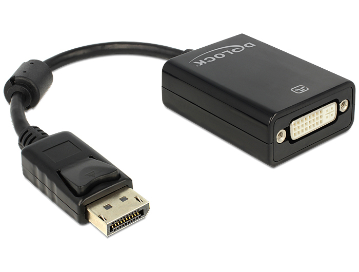 DeLock Displayport 1.1 male > DVI-D (Dual Link) female Passive Adapter Black