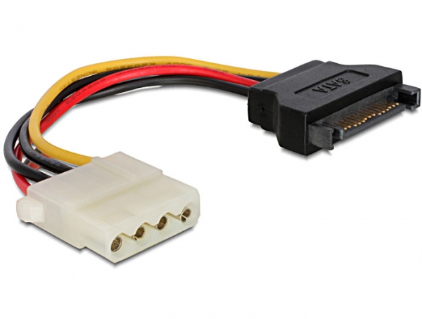 DeLock Power Cable SATA 15 pin female > 4 pin female 12cm