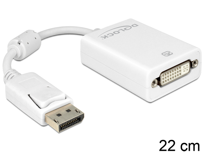 DeLock Displayport 1.1 male > DVI-D (Dual Link) female Passive Adapter White