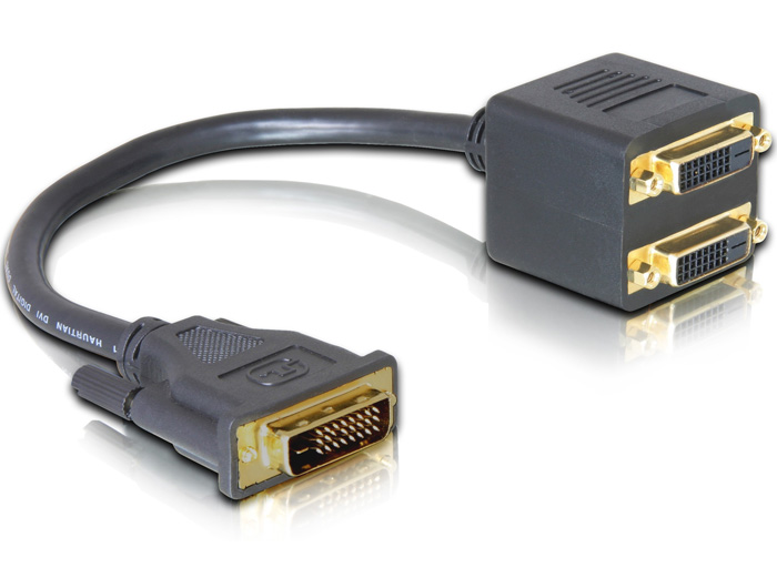 DeLock Adapter DVI25 male to 2x DVI25 female