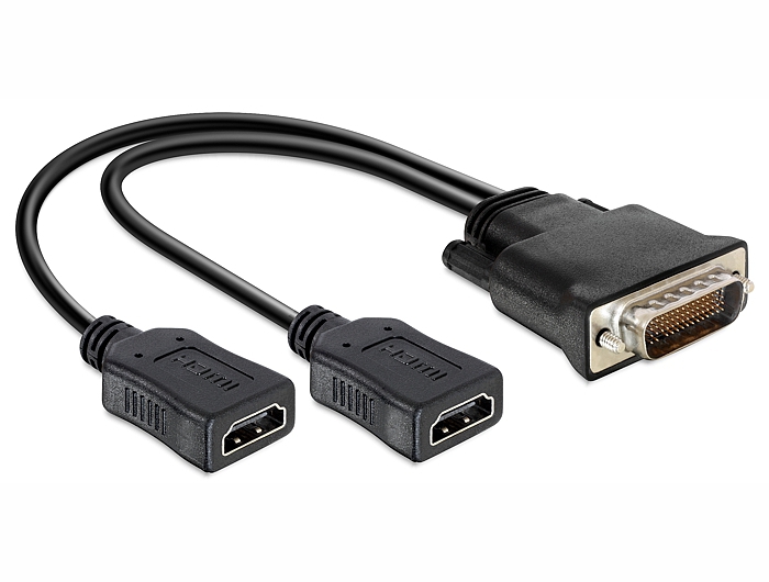 DeLock Adapter DMS-59 male > 2 x HDMI female 20cm