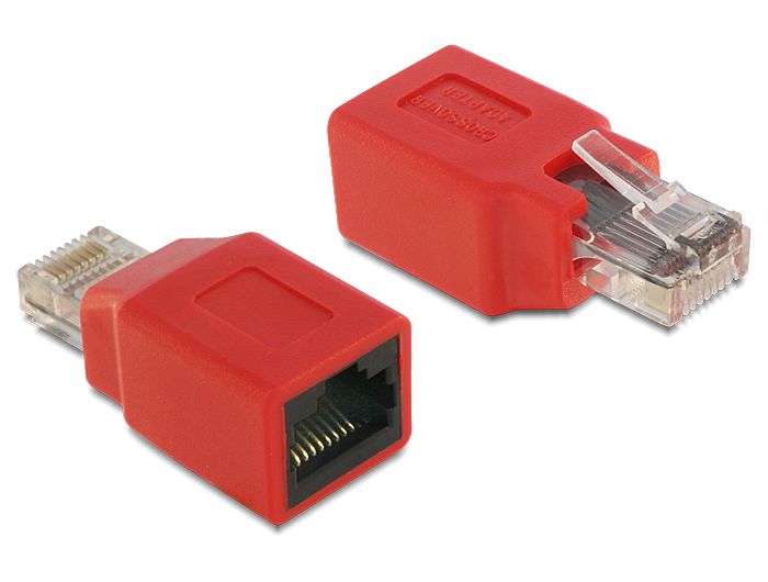 DeLock RJ45 Crossover Adapter male > jack