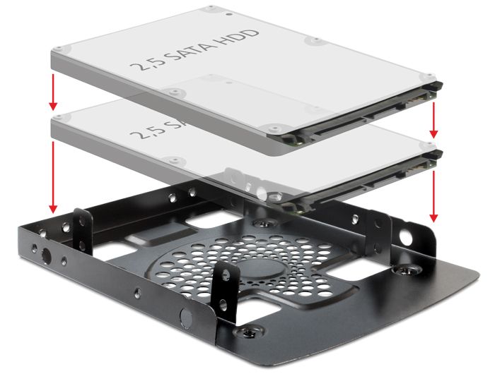 DeLock Installation frame 3,5″ > 2 x 2,5″ HDD