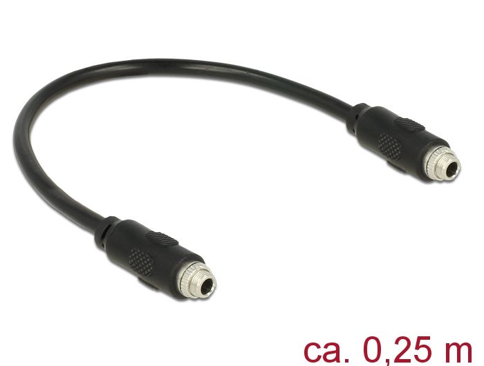 DeLock Stereo Jack 3.5mm female panel-mount > Stereo Jack 3.5mm female panel-mount 25cm cable