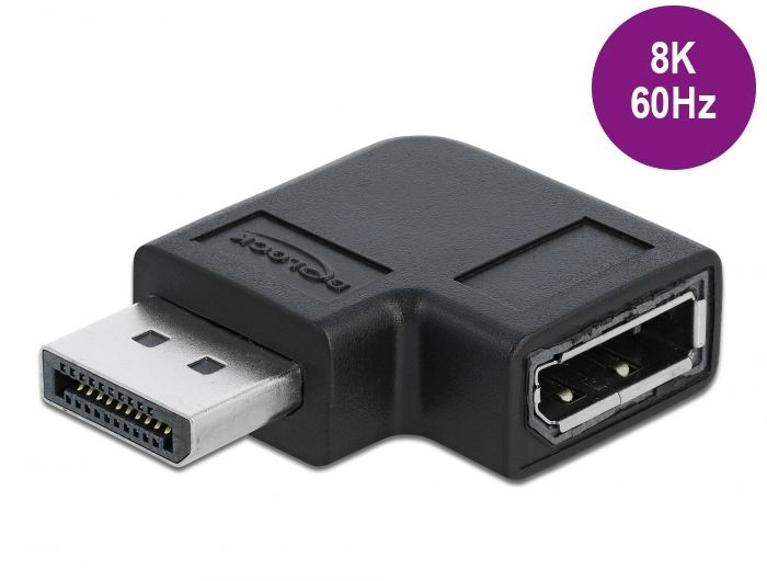 DeLock DisplayPort 1.4 Adapter male to female 90° left angled 8K 60 Hz