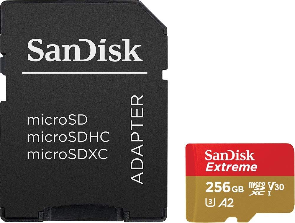 Sandisk 256GB microSDXC Extreme UHS-I A2 C10 V30 + adapterrel