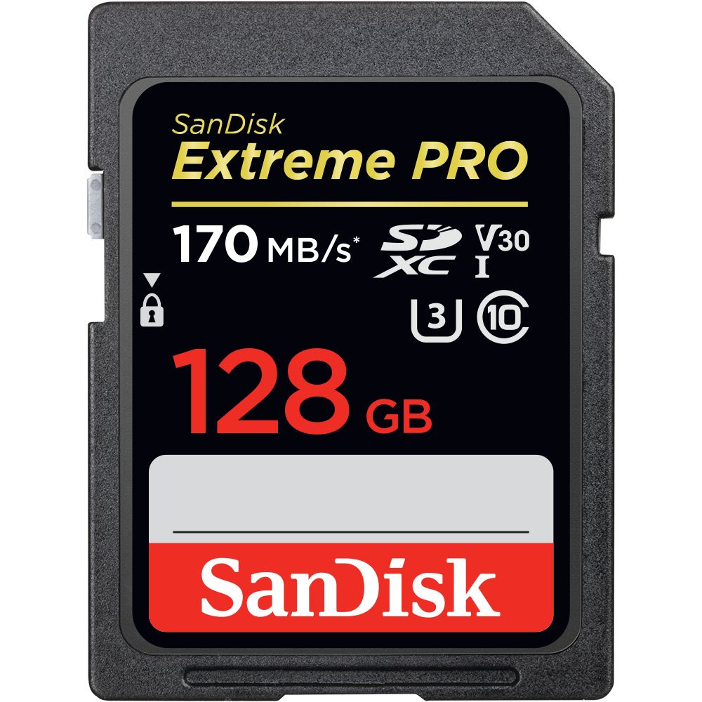 Sandisk 128GB SDXC Extreme Pro U3 UHS-I V30