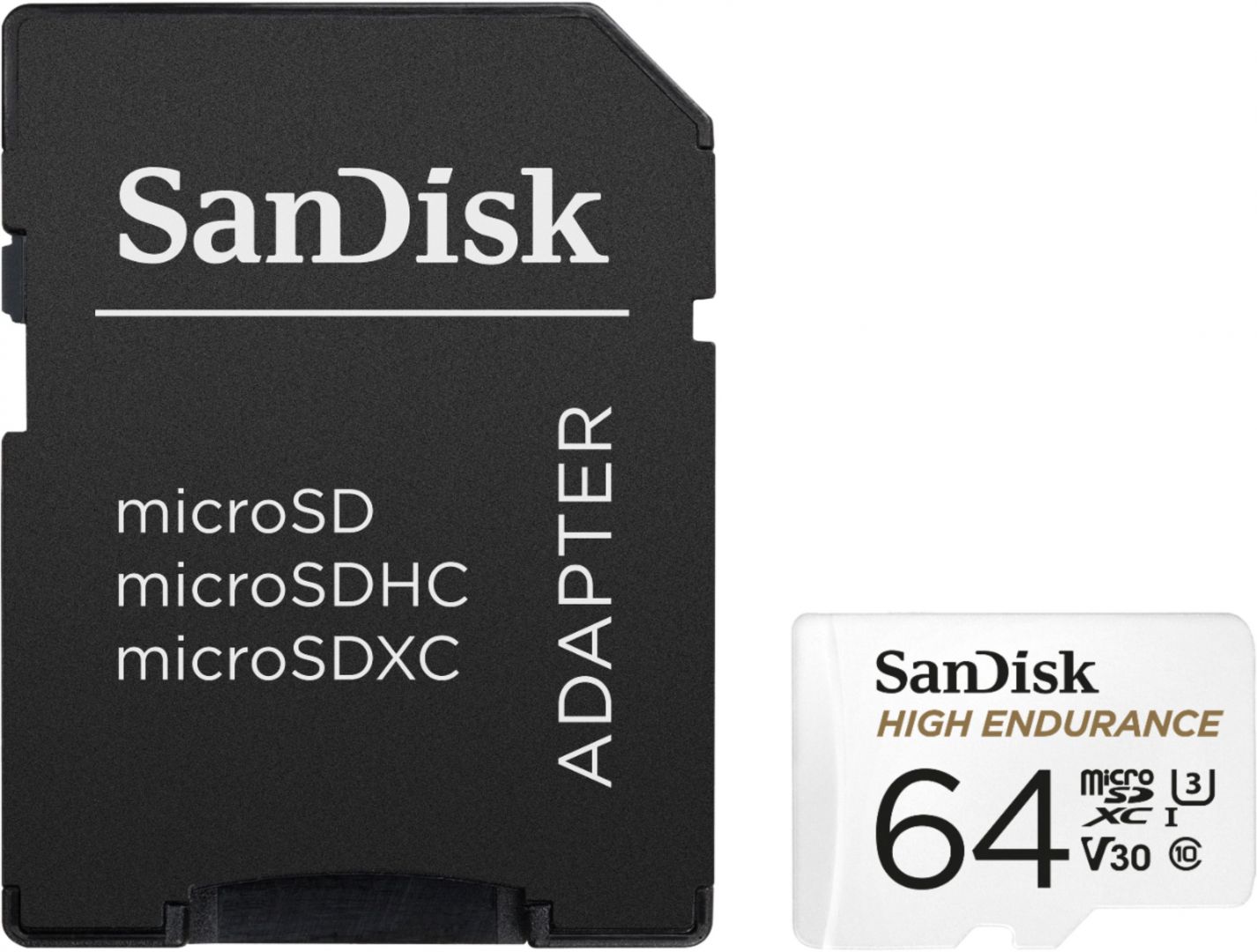 Sandisk 64GB microSDXC High Endurance CL10 U3 V30 + adapterrel