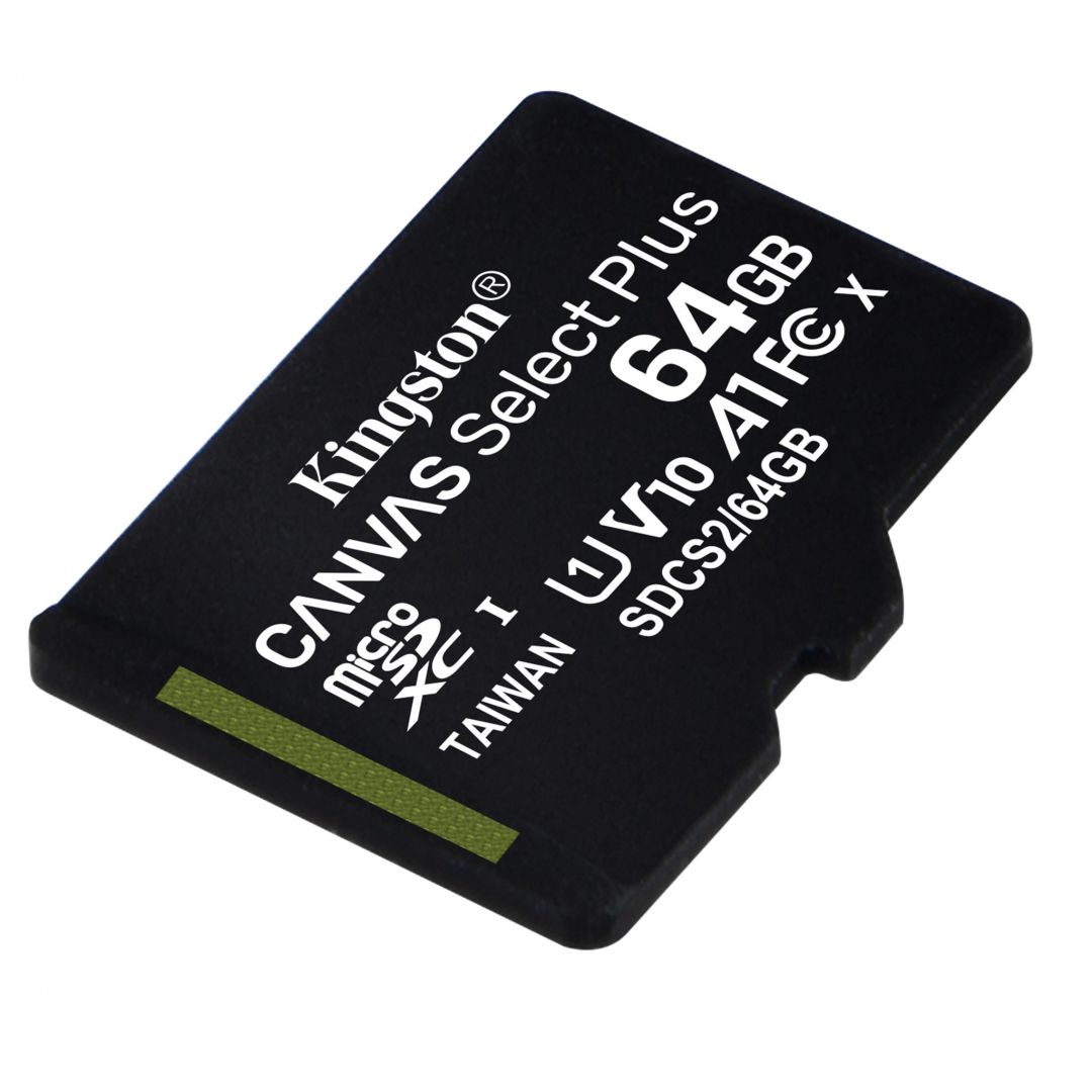 Kingston 64GB microSDXC Canvas Select Plus 100R A1 C10 Card adapter nélkül