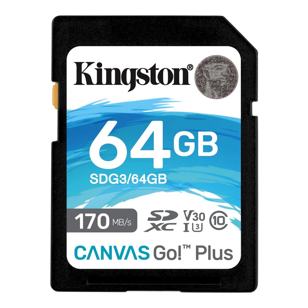 Kingston 64GB SDXC Canvas Go! Plus 170R C10 UHS-I U3 V30