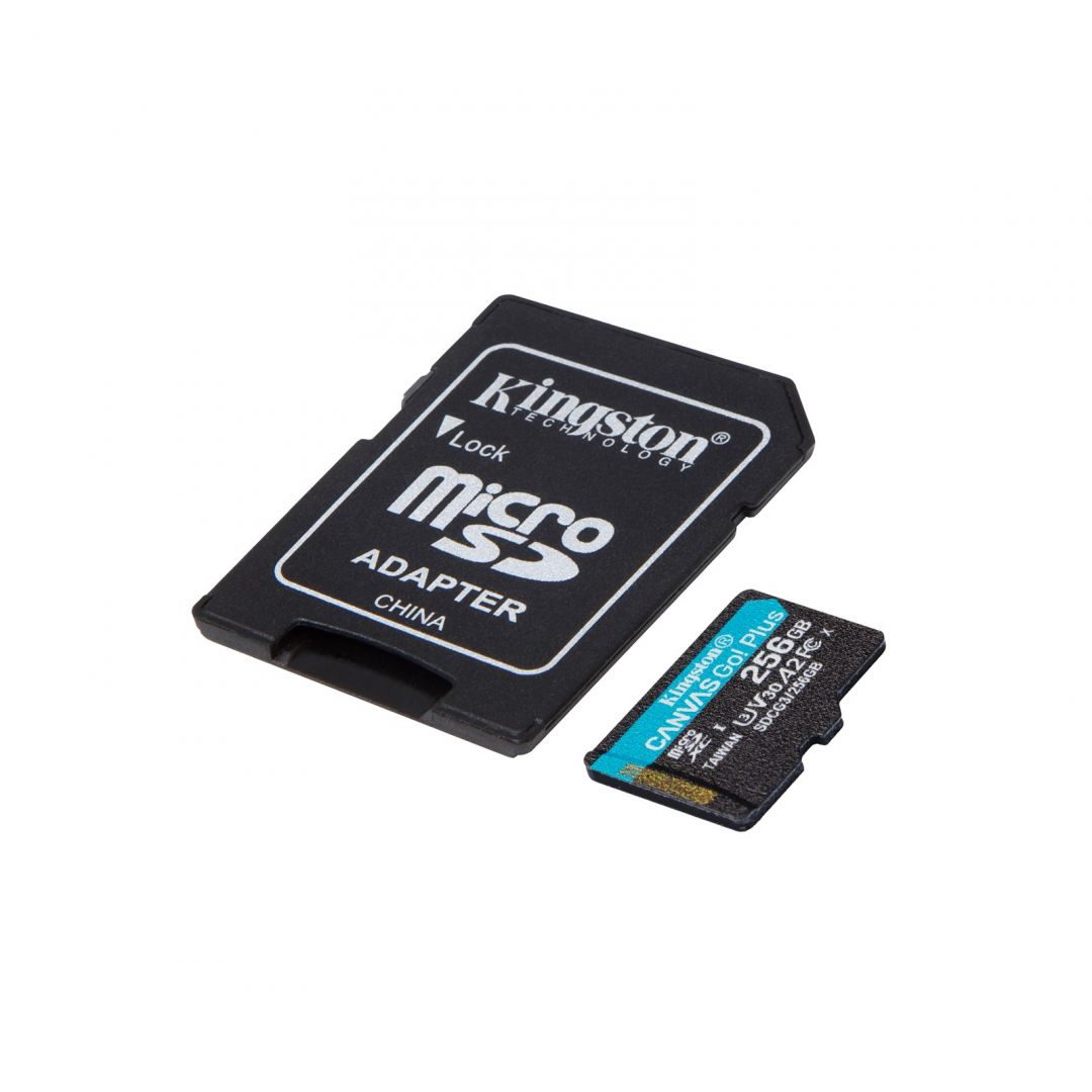 Kingston 256GB microSDXC Canvas Go! Plus 170R A2 U3 V30 Card + adapterrel