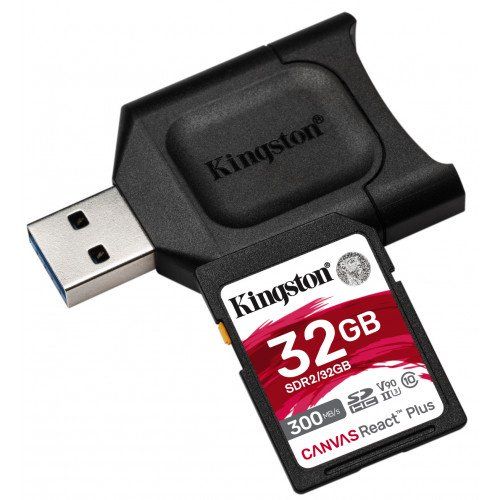 Kingston 32GB SDHC SDR2 Class 10 UHS-II U3 Canvas React Plus Kit + MLP SD Reader