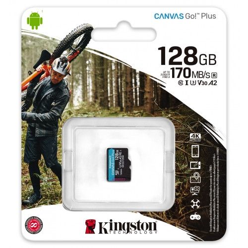 Kingston 128GB microSDXC Canvas Go! Plus 170R A2 U3 V30 Card adapter nélkül